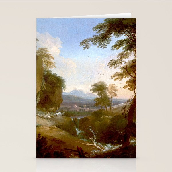 Landscape with Distant Mountains by Adriaen Van Diest Landscape Oil Painting Stationery Card Gallery Image 1