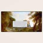 Landscape with Distant Mountains by Adriaen Van Diest Landscape Oil Painting Desk Mat Gallery Image 1