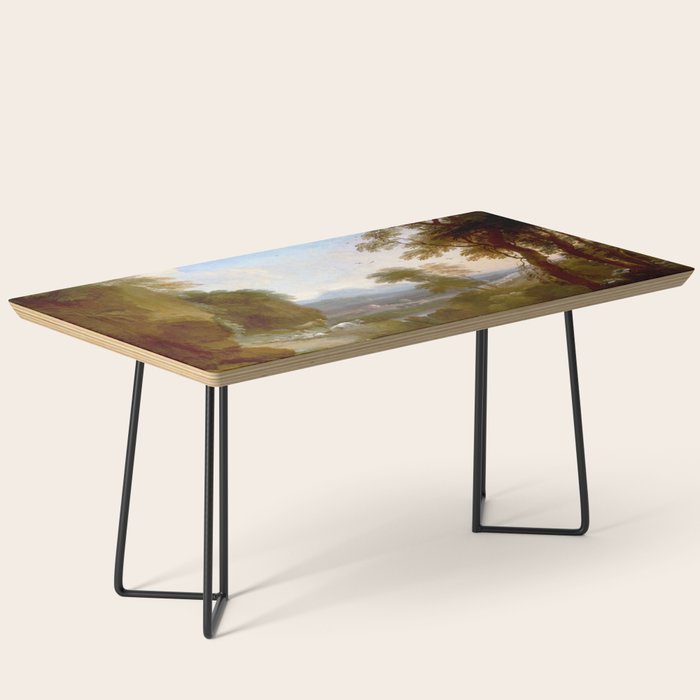Landscape with Distant Mountains by Adriaen Van Diest Landscape Oil Painting Coffee Table Gallery Image 1