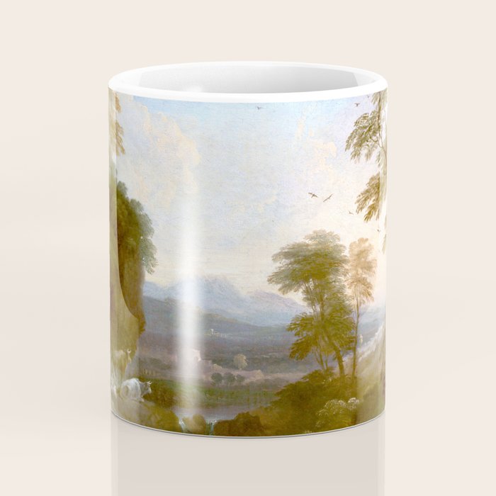 Landscape with Distant Mountains by Adriaen Van Diest Landscape Oil Painting Coffee Mug Gallery Image 4