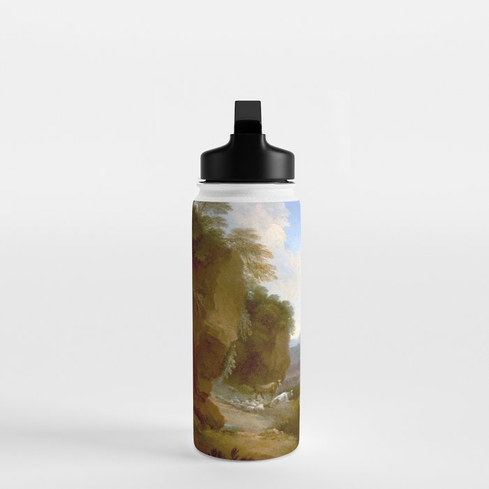 Landscape with Distant Mountains by Adriaen Van Diest Landscape Oil Painting Water Bottle Gallery Image 3