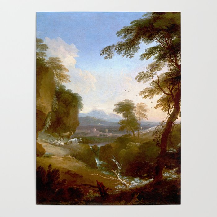 Landscape with Distant Mountains by Adriaen Van Diest Landscape Oil Painting Poster Gallery Image 4