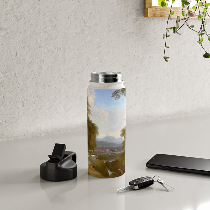 Landscape with Distant Mountains by Adriaen Van Diest Landscape Oil Painting Water Bottle Gallery Image 4