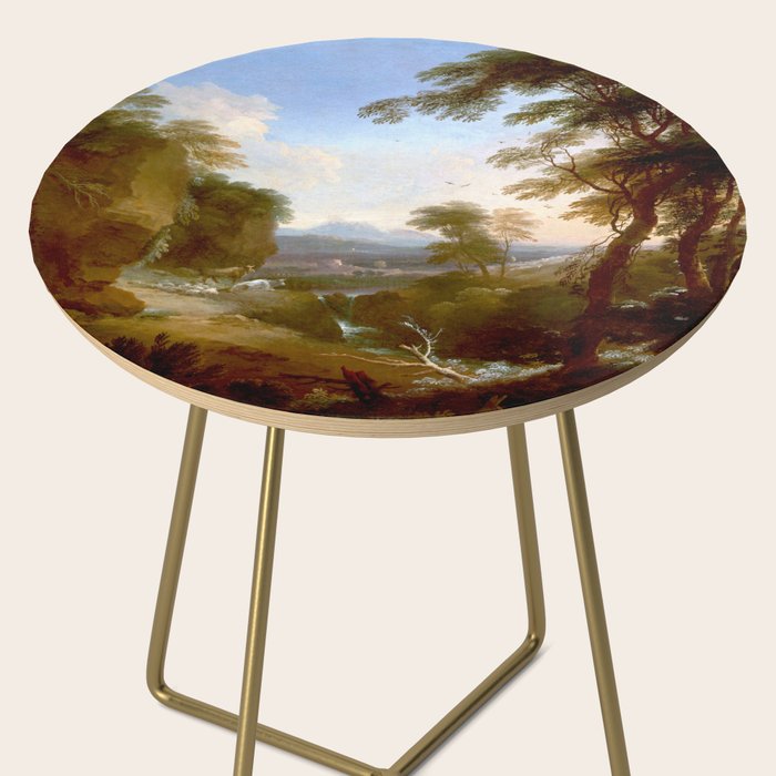 Landscape with Distant Mountains by Adriaen Van Diest Landscape Oil Painting Side Table Gallery Image 2