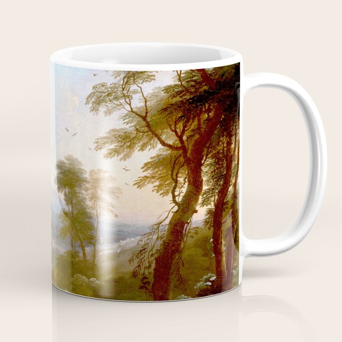Landscape with Distant Mountains by Adriaen Van Diest Landscape Oil Painting Coffee Mug Gallery Image 1