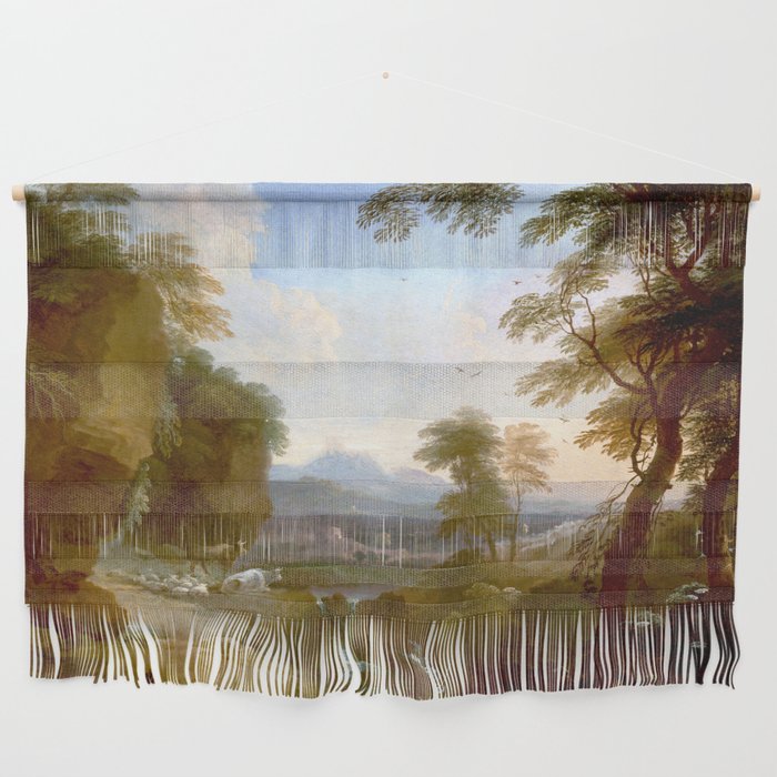 Landscape with Distant Mountains by Adriaen Van Diest Landscape Oil Painting Wall Hanging Gallery Image 1