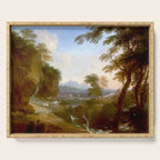 Landscape with Distant Mountains by Adriaen Van Diest Landscape Oil Painting Serving Tray Gallery Image 1