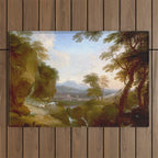 Landscape with Distant Mountains by Adriaen Van Diest Landscape Oil Painting Outdoor Rug Gallery Image 1