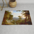 Landscape with Distant Mountains by Adriaen Van Diest Landscape Oil Painting Rug Gallery Image 1
