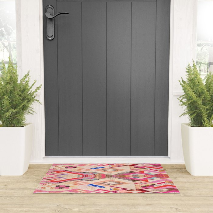 Traditional Vintage Moroccan Berber Design Welcome Mat Gallery Image 3