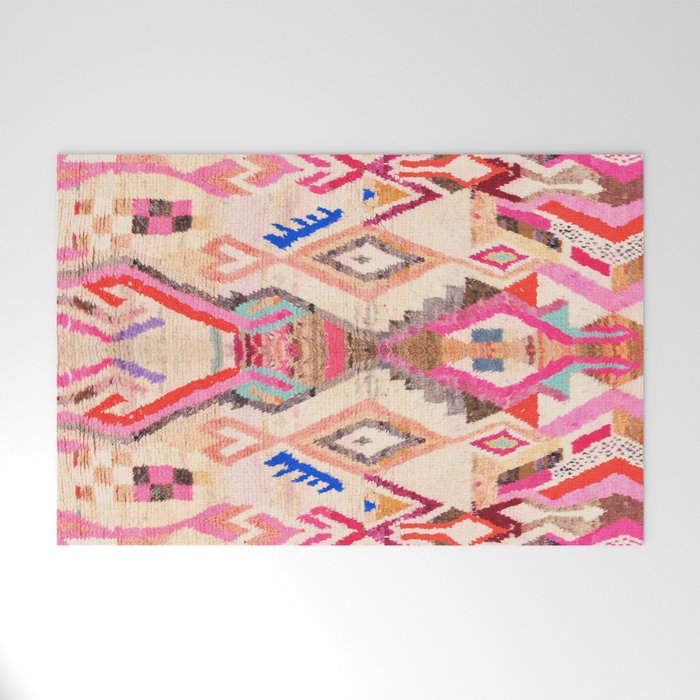 Traditional Vintage Moroccan Berber Design Welcome Mat Gallery Image 1