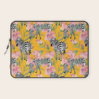 Striped For Life | Zebra Mango Forest | Modern Bohemian Wildlife Jungle | Botanical Nature Laptop Sleeve Gallery Image 1