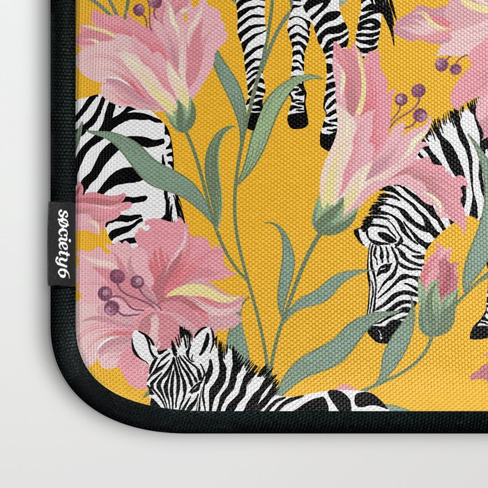 Striped For Life | Zebra Mango Forest | Modern Bohemian Wildlife Jungle | Botanical Nature Laptop Sleeve Gallery Image 3