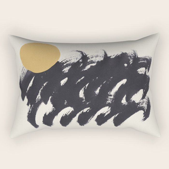 Abstract Paint Sun Wave Rectangular Pillow Gallery Image 1