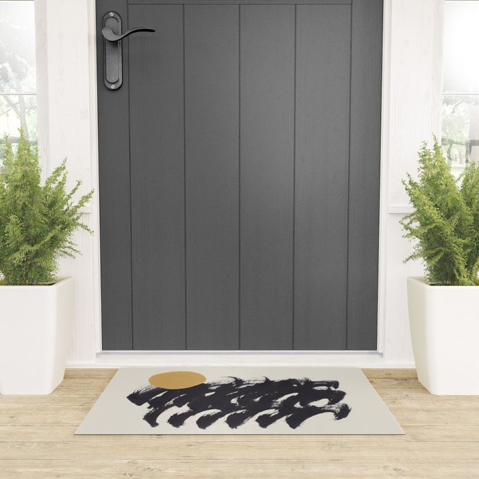 Abstract Paint Sun Wave Welcome Mat Gallery Image 3