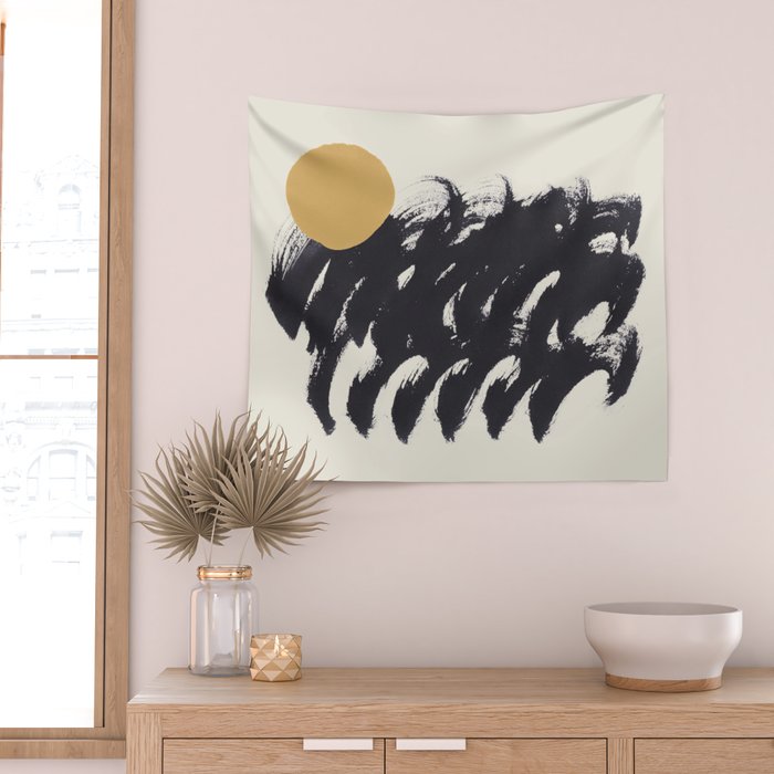 Abstract Paint Sun Wave Wall Tapestry Gallery Image 2