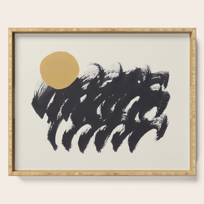 Abstract Paint Sun Wave Serving Tray Gallery Image 1