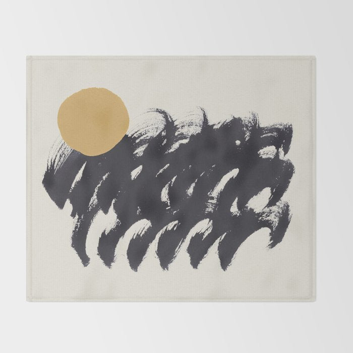 Abstract Paint Sun Wave Throw Blanket Gallery Image 2