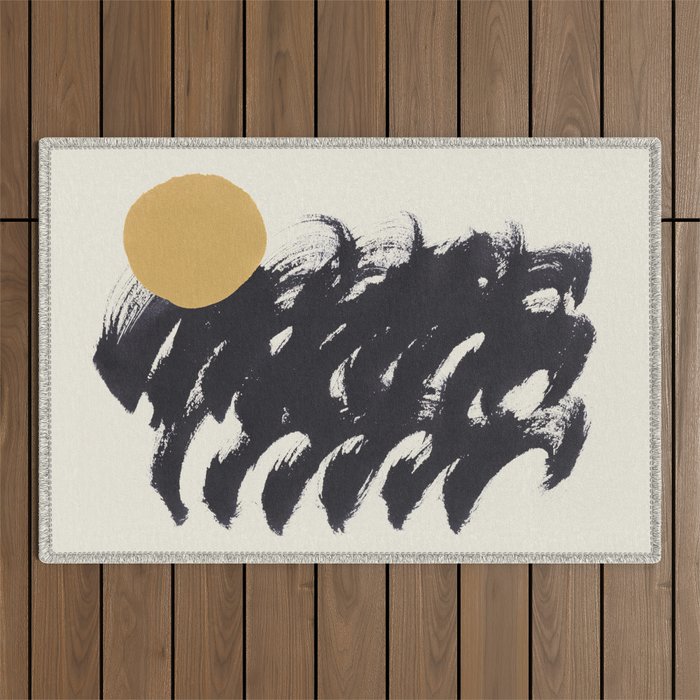 Abstract Paint Sun Wave Outdoor Rug Gallery Image 1