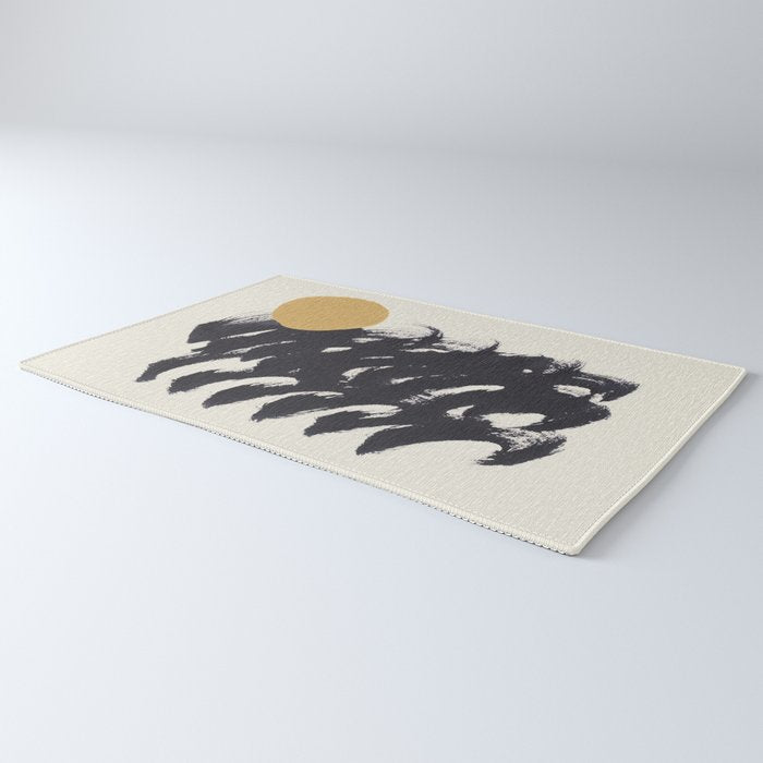 Abstract Paint Sun Wave Rug Gallery Image 3