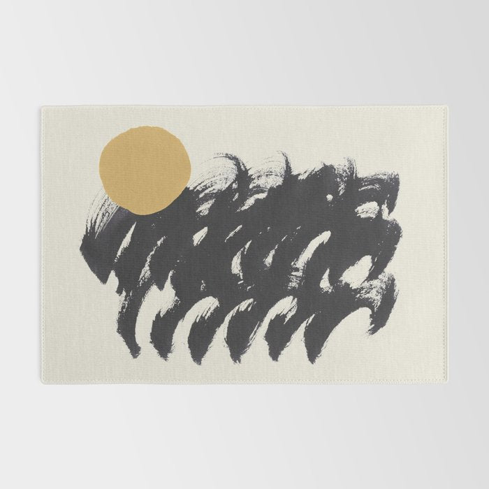 Abstract Paint Sun Wave Rug Gallery Image 2
