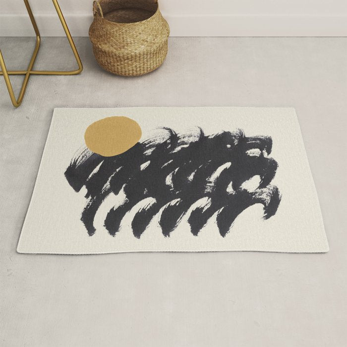 Abstract Paint Sun Wave Rug Gallery Image 1