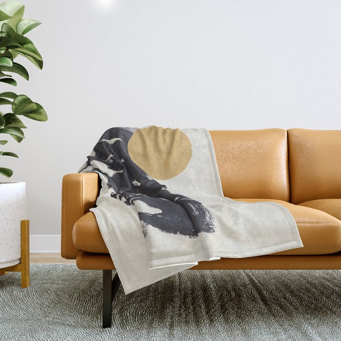 Abstract Paint Sun Wave Throw Blanket Gallery Image 1