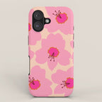Orange And Pink Retro Floral iPhone Case Gallery Image 1