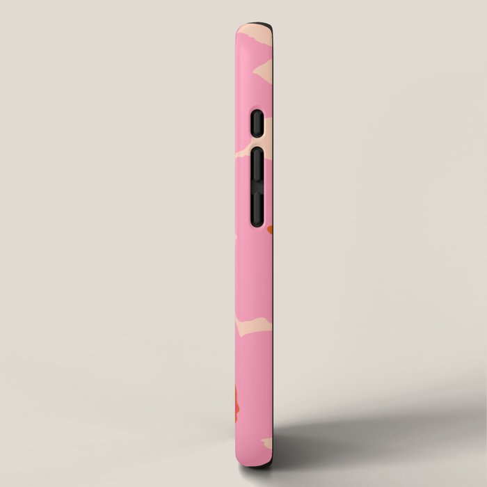 Orange And Pink Retro Floral iPhone Case Gallery Image 2