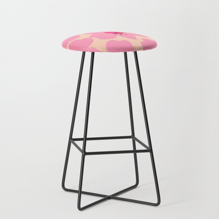 Orange And Pink Retro Floral Stool Gallery Image 1