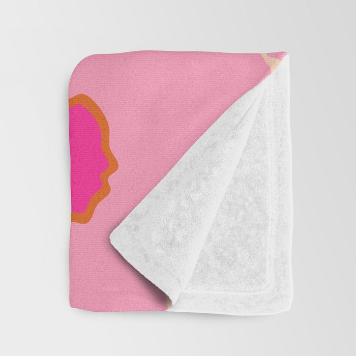 Orange And Pink Retro Floral Throw Blanket Gallery Image 3