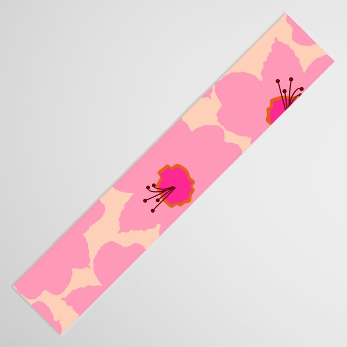 Orange And Pink Retro Floral Table Runner Gallery Image 3