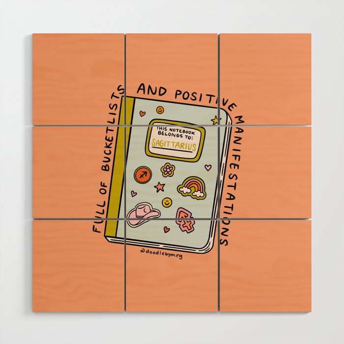 Sagittarius Notebook Wood Wall Art Gallery Image 1