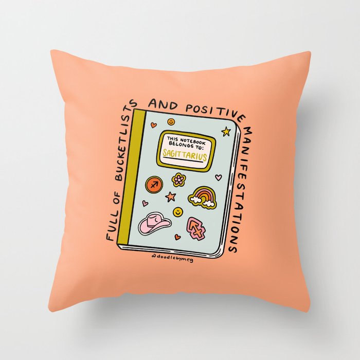 Sagittarius Notebook Throw Pillow Gallery Image 6