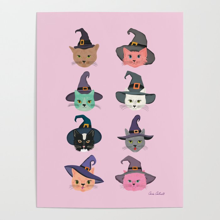 Witchy Kitties - Halloween Cats Poster Gallery Image 1