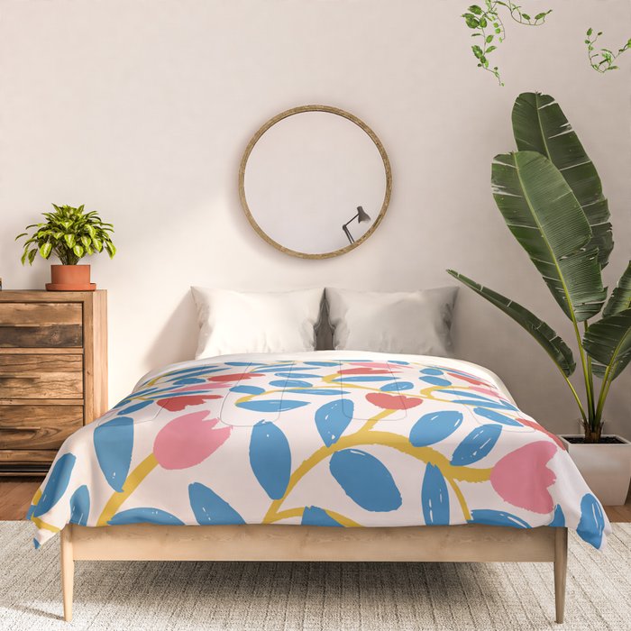 Simple Floral - Blue, Pink and Red Comforter Gallery Image 3