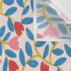 Simple Floral - Blue, Pink and Red Wall Tapestry Gallery Image 3