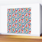 Simple Floral - Blue, Pink and Red Wall Mural Gallery Image 2