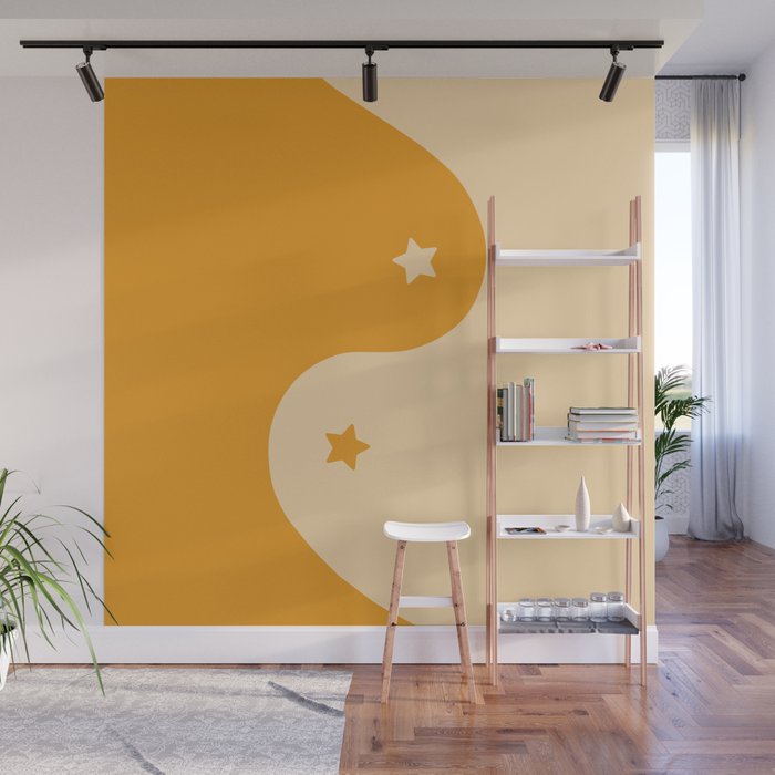 Honey Yin Yang Stars Wall Mural Gallery Image 1