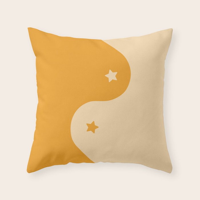 Honey Yin Yang Stars Throw Pillow Gallery Image 6