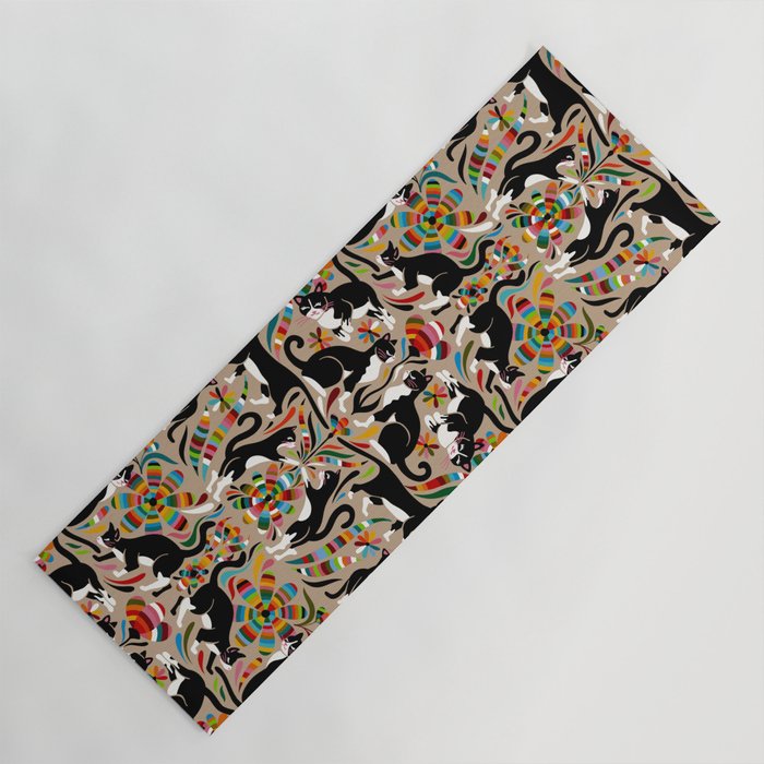 Otomi Cats - Rainbow & Tan Yoga Mat Gallery Image 1
