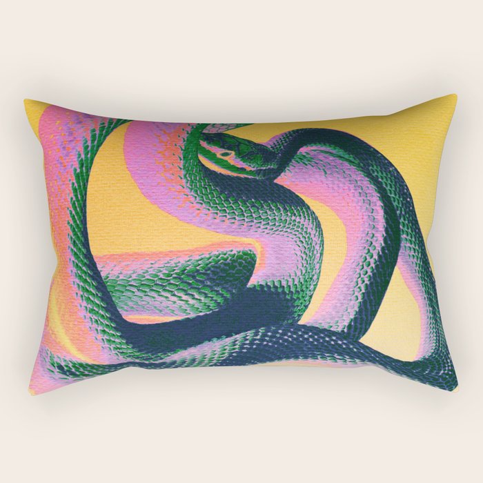 Colorful Snake Rectangular Pillow Gallery Image 1