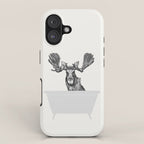 Vintage Moose in Bathtub iPhone Case Gallery Image 1