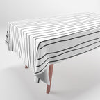 Hand Drawn Lines Vertical White Dark Gray Tablecloth Gallery Image 1