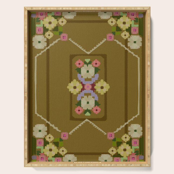 Pixelated Floral Serving Tray Gallery Image 1