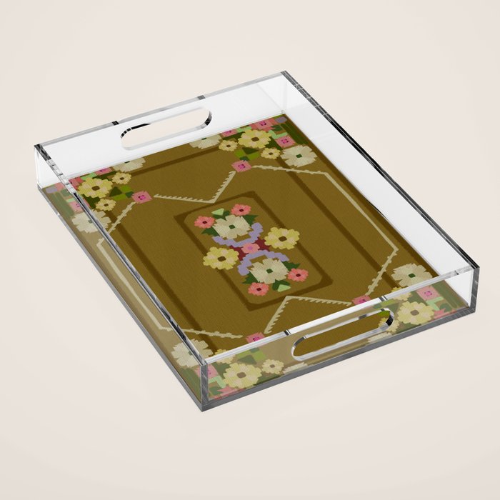 Pixelated Floral Acrylic Tray Gallery Image 1