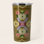Pixelated Floral Travel Mug Gallery Image 1
