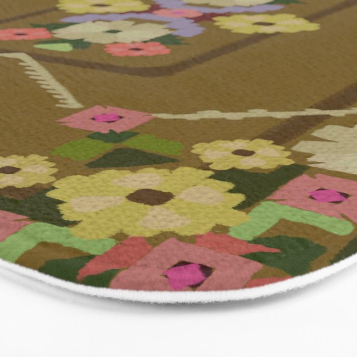 Pixelated Floral Bath Mat Gallery Image 3