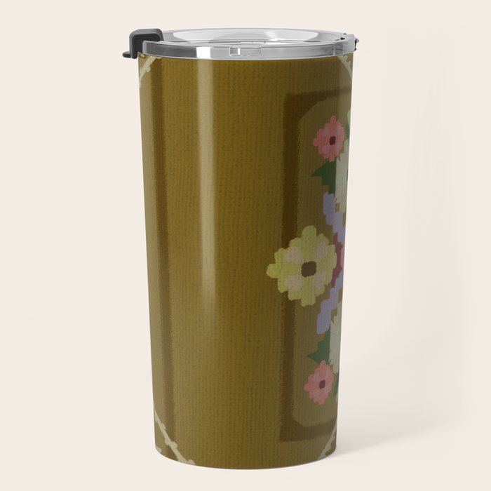 Pixelated Floral Travel Mug Gallery Image 3