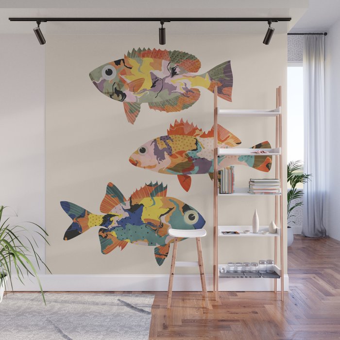 Fish collage Wall Mural Gallery Image 1